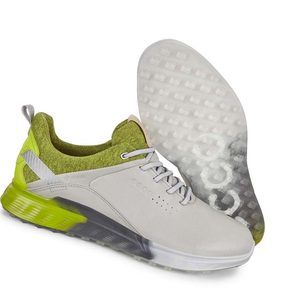 Men's Ecco S-three Spikeless Golf Shoes Beige | USA 556EBC